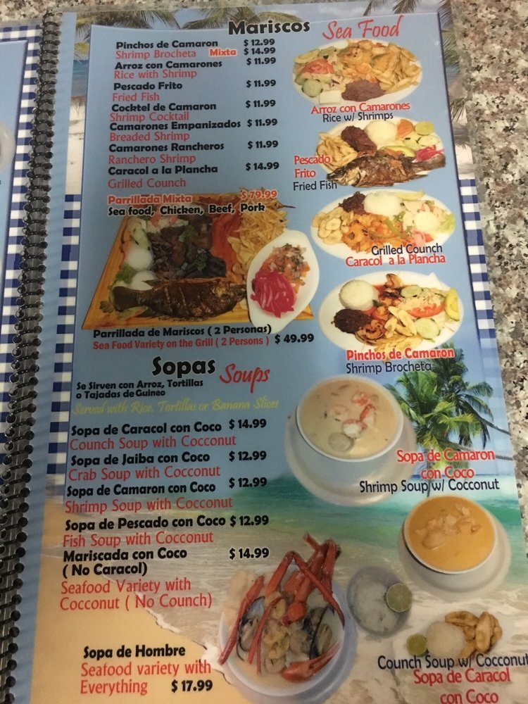 Menu at Copan Sula Restaurant, Huntington Park