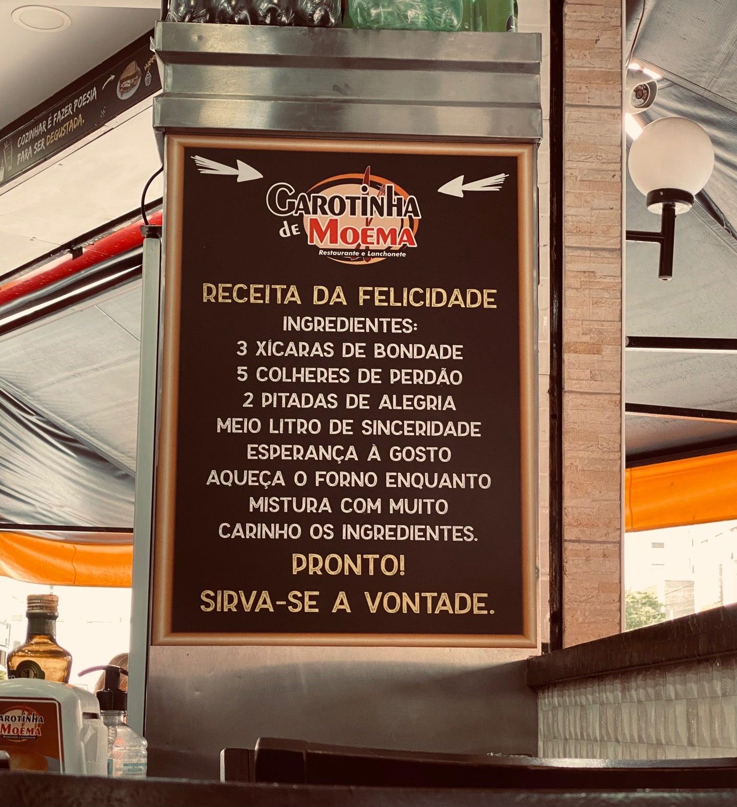 Garotinha de Moema cardápio