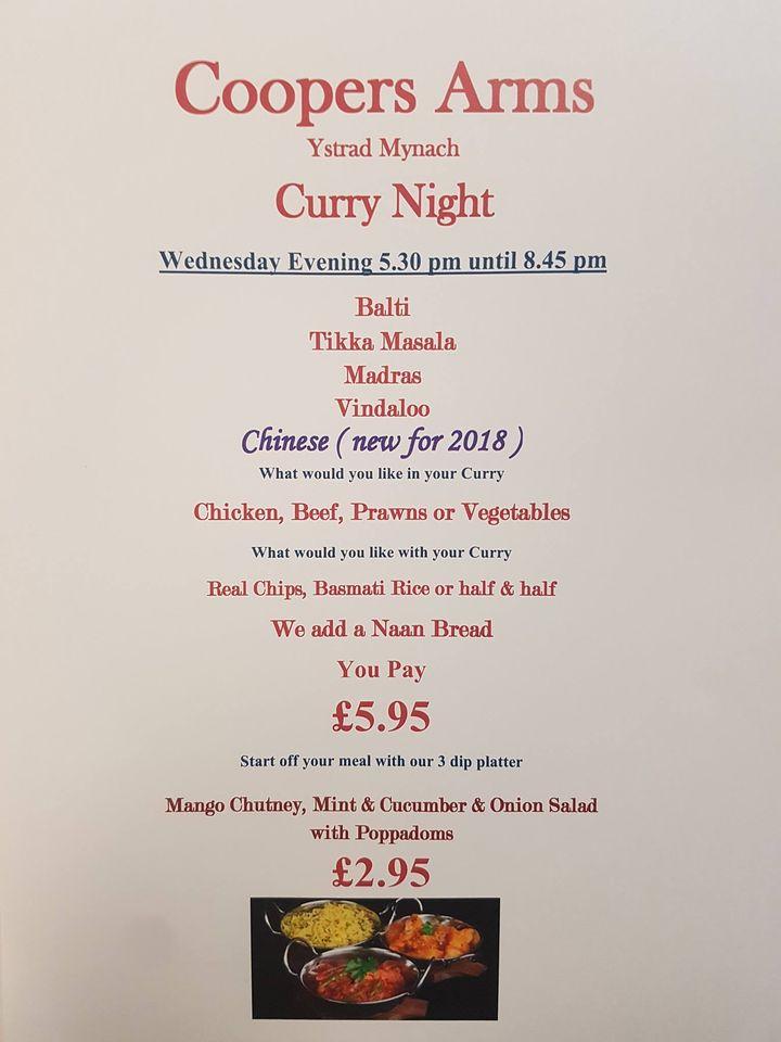 Menu at The Coopers Arms pub & bar, Hengoed