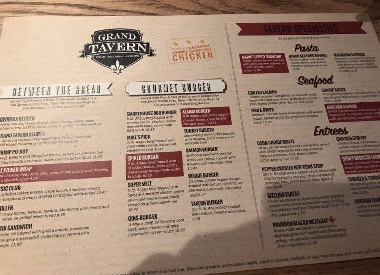 Menu at Grand Tavern Livonia pub & bar, Livonia