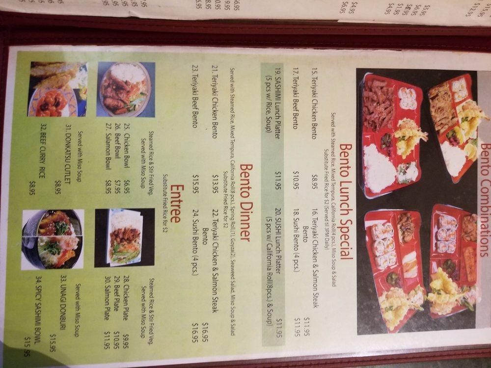 Menu at Bento Express restaurant, Bakersfield