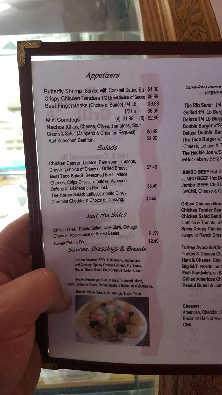 Carta del postres Fudge Factory Grill & Ice Cream, Glenns Ferry