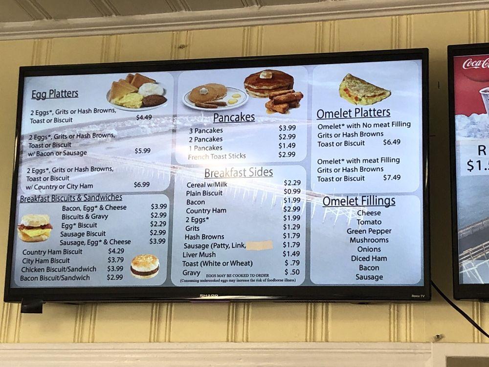Menu at Ocean Isle Beach Pier restaurant, Ocean Isle Beach