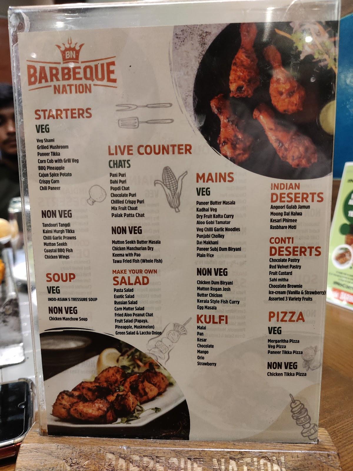 Menu at Barbeque Nation Hyderabad Alcazar Mall, Hyderabad
