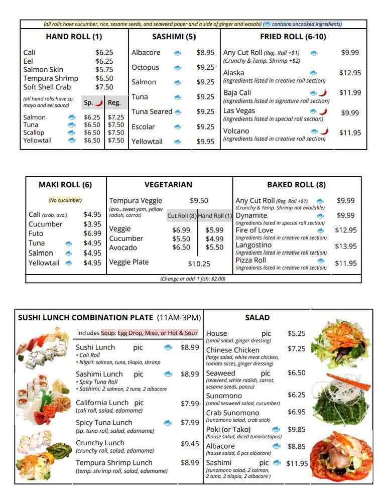 Menu at Ahi Sushi & Grill restaurant, Alpine, Tavern Rd