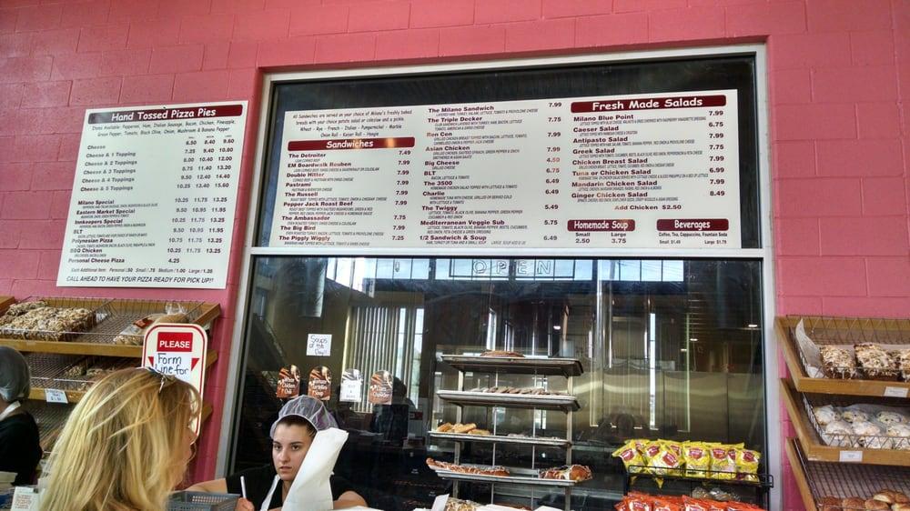 Menu at Milano Bakery and Cafe, Detroit