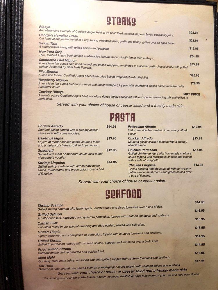 Menu at Olympia Steak & Seafood steakhouse, Blytheville, E Main St