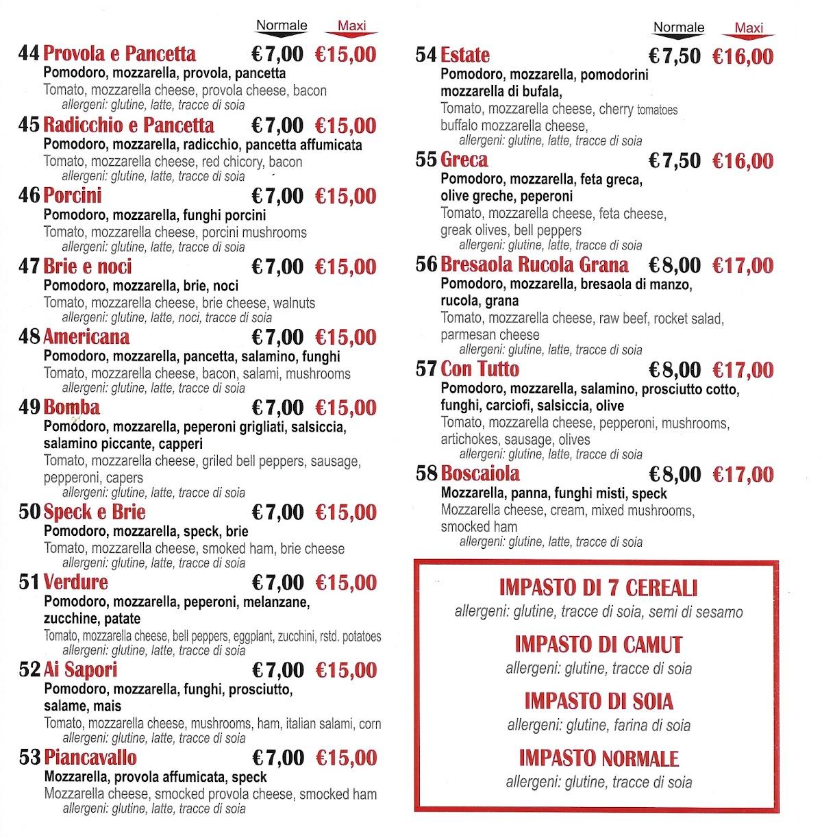 Menu di Ai Sapori 