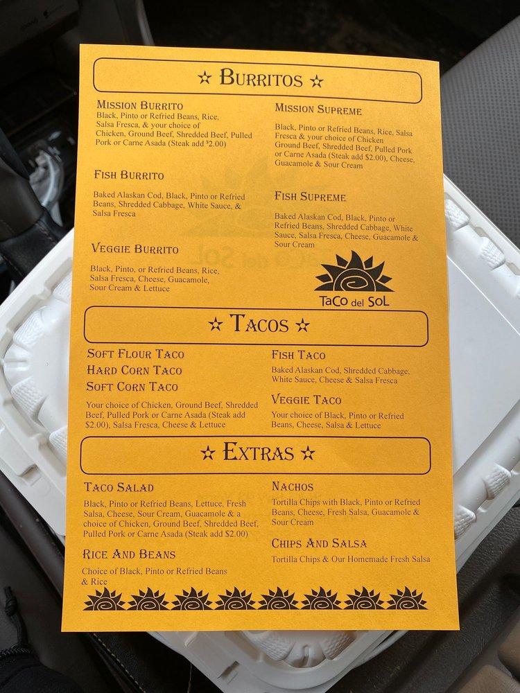 menu-at-taco-del-sol-restaurant-kalispell