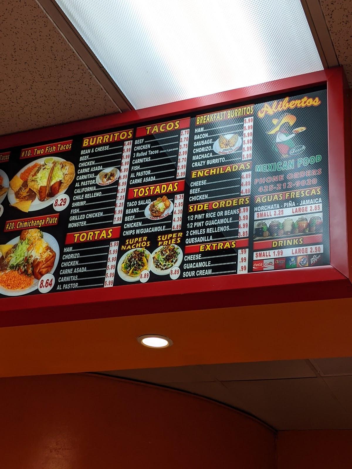 Menu At Aliberto's Jr Fresh Mexican Food Restaurant, Everett