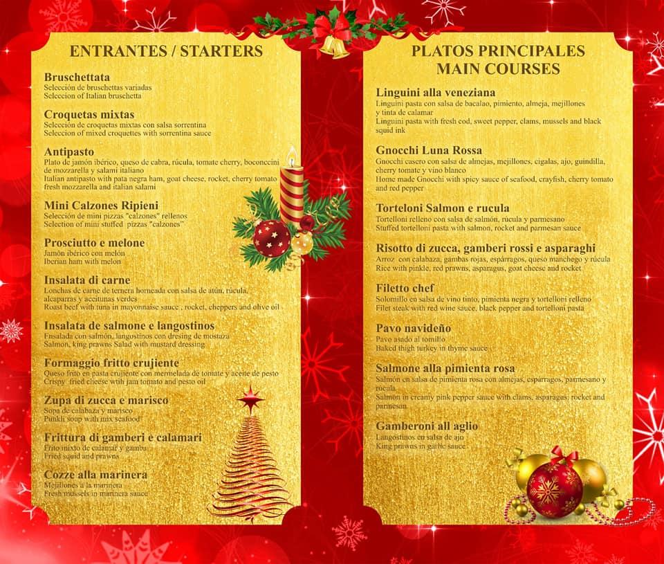 Menu at Ristorante Italiano Luna Rossa restaurant, Playa Blanca