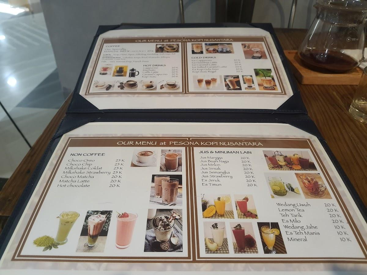 Menu at PESONA KOPI NUSANTARA cafe, Depok