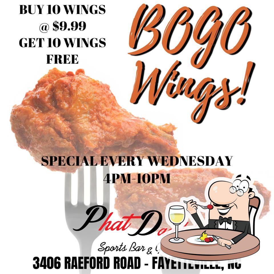 Phat Daddy's Sports Bar & Grill in Fayetteville Restaurant menu and