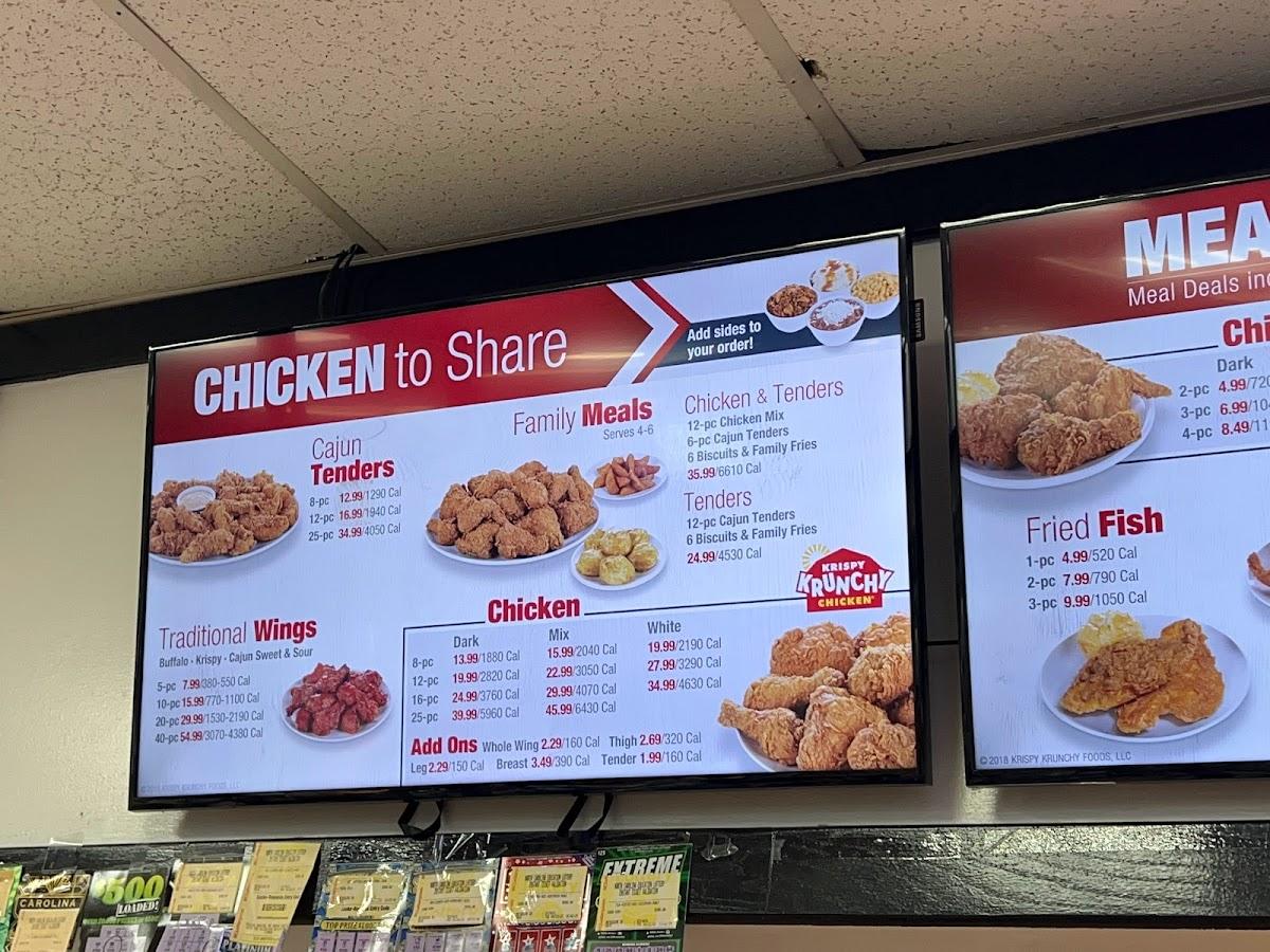 Menu at Krispy Krunchy Chicken restaurant, Greensboro, W Market St