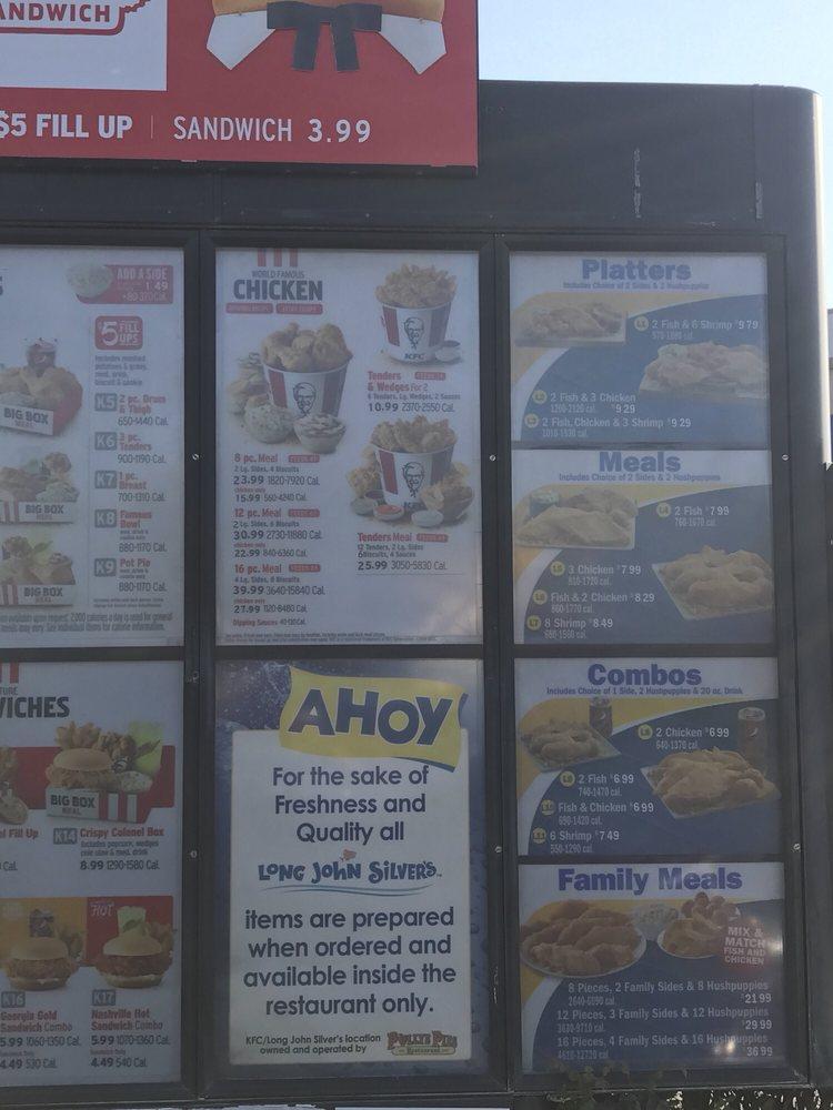 Menu at Long John Silver's KFC (K710020) fast food, Yucaipa