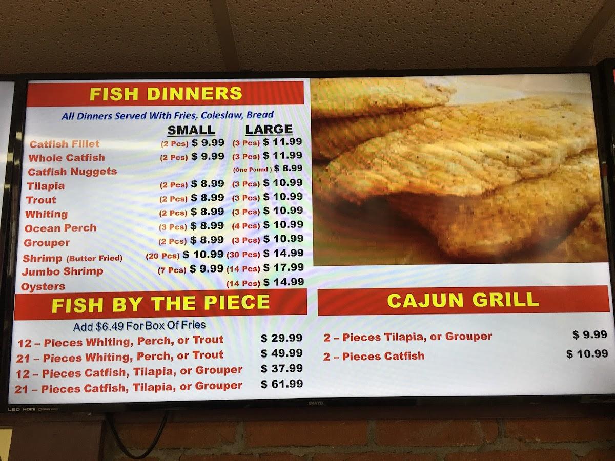 Menu at Sharks Fish & Chicken Wynnton Rd restaurant, Columbus, Wynnton Rd