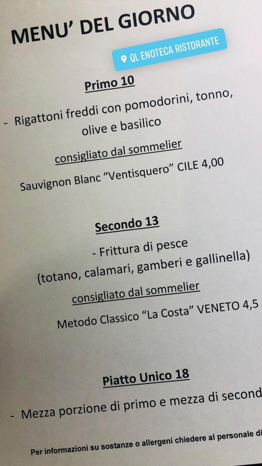 Menu at QL Enoteca Ristorante, Thiene