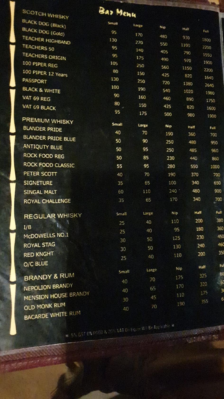 Menu at Banyan Roots Family Restaurant & Bar, Daman