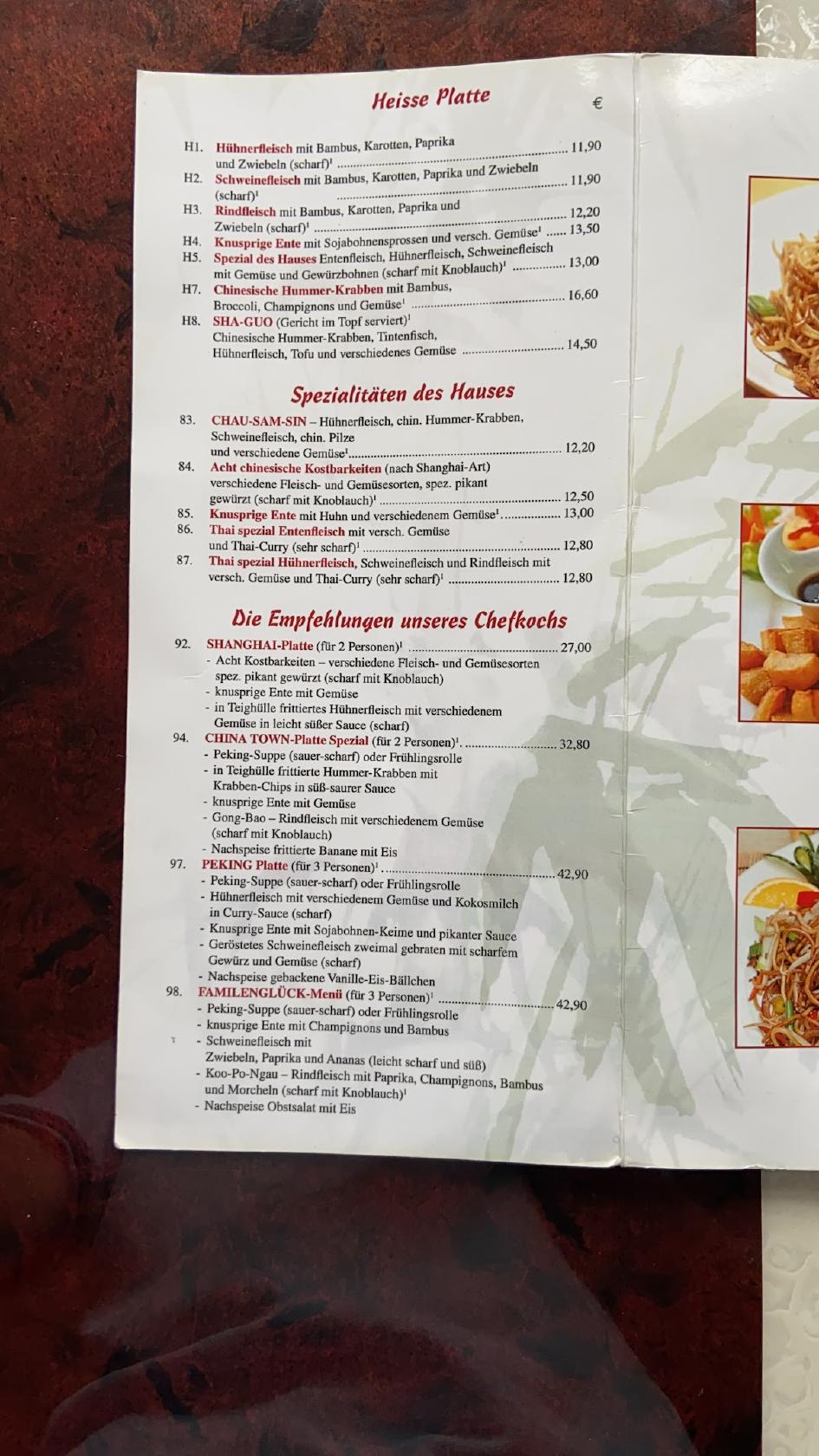 Menu at Chinatown Chinesisches Restaurant, Krumbach