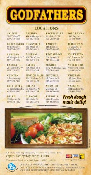 Menu at Godfathers Pizza - Glencoe pizzeria, Glencoe
