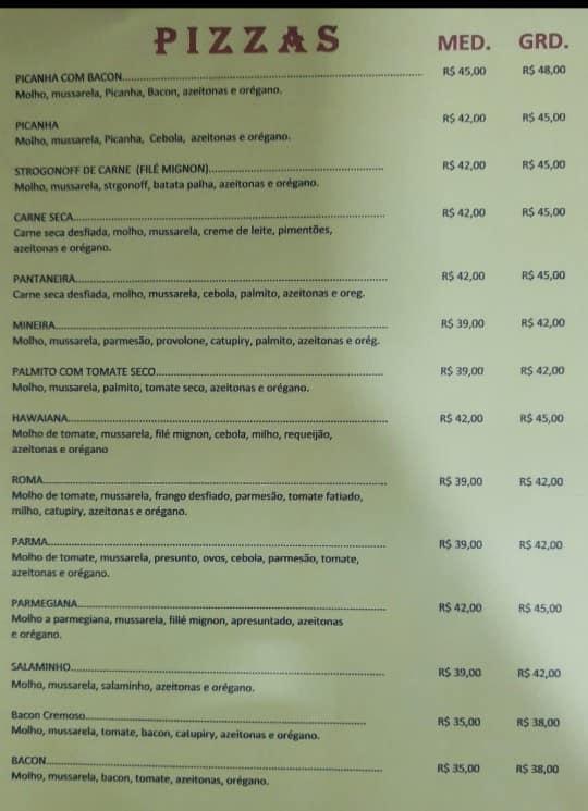 Máfia Pizzaria cardápio