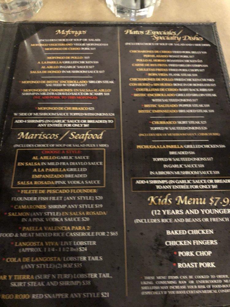 Menu at Casa del Campo restaurant, North Babylon