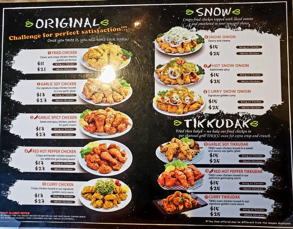 Menu at Choong Man Chicken Gainesville restaurant, Gainesville