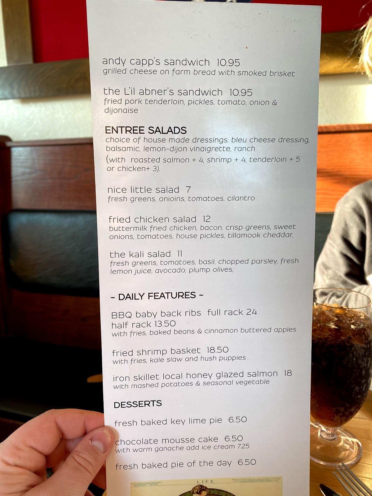 Menu at TABLE ON 6TH ST restaurant, Bentonville