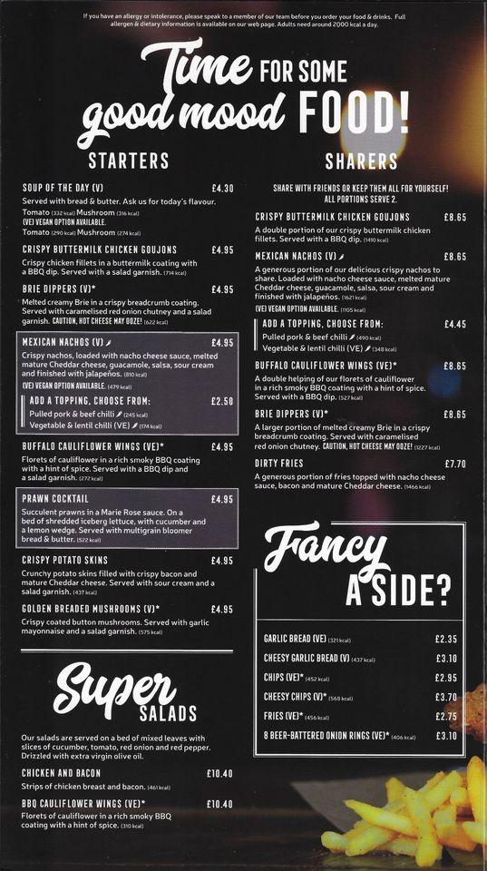 Menu at Crumpled Horn pub & bar, Upminster