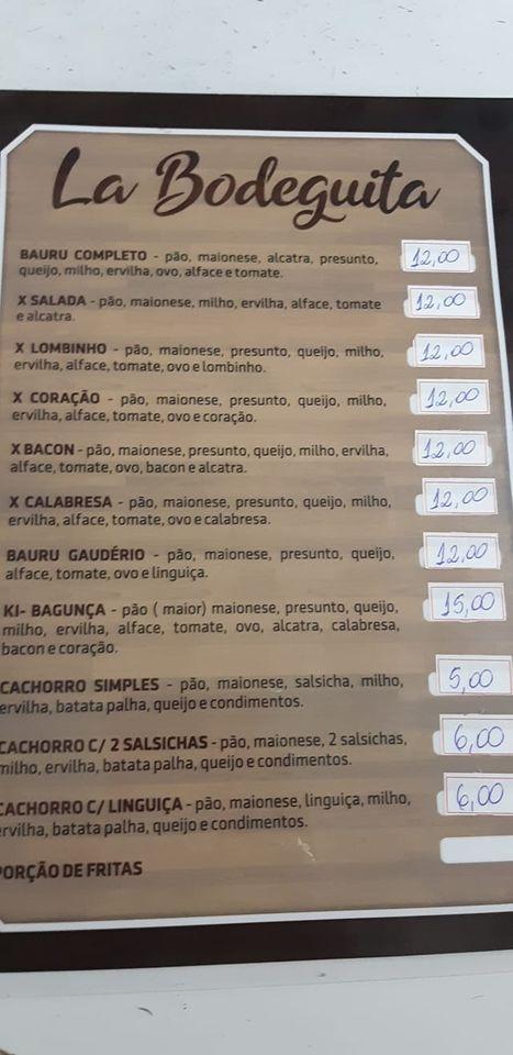 Padaria Labodeguita cardápio
