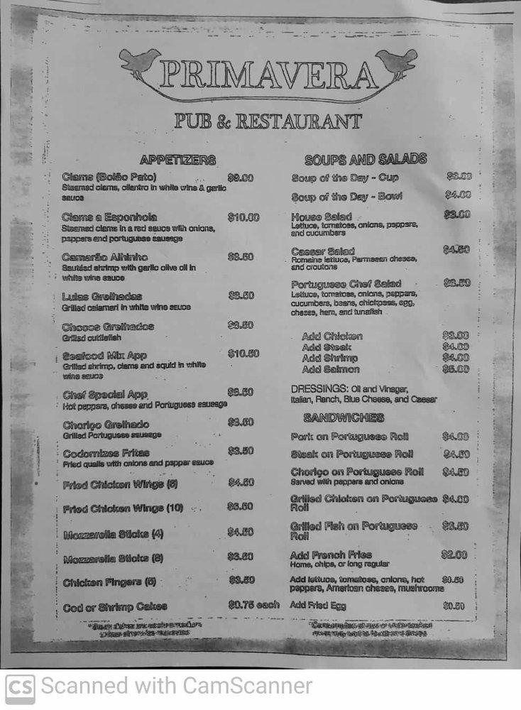Menu At Primavera Pub Hartford Menu At Primavera Pub Hartford