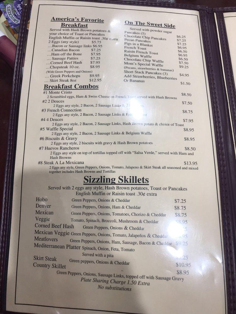 Menu at Omelette House restaurant, Villa Park, 525 St Charles Rd