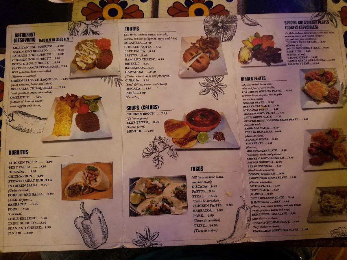 Menu at Los Amigos Grill & Bar, Big Spring