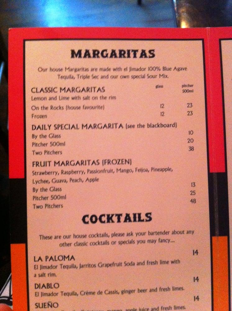 Menu at The Flying Burrito Brothers Newmarket restaurant, Auckland, 65