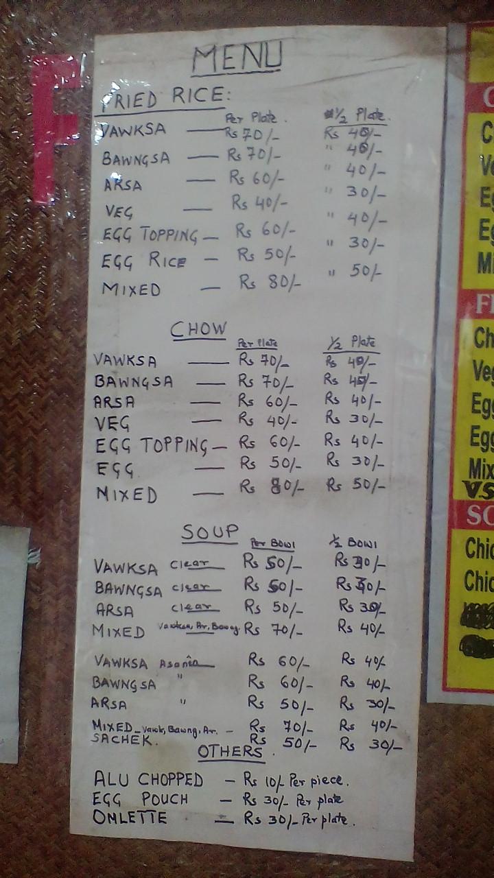 Mizo Shop menu