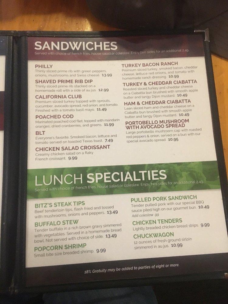 Menu at Powder House steakhouse, Keystone