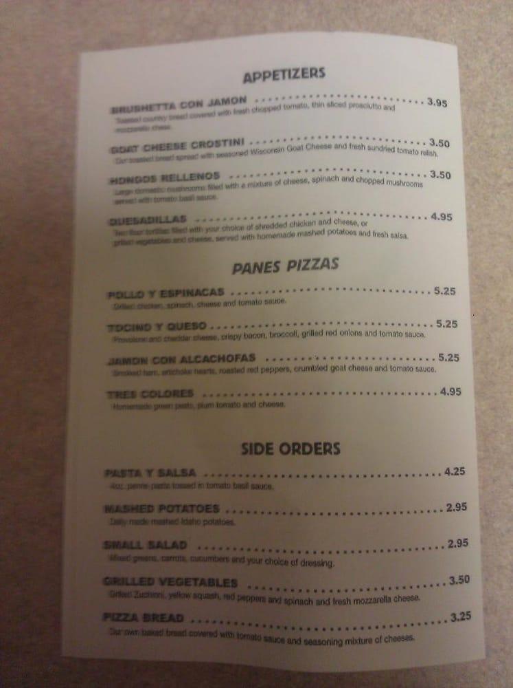 Menu at Panes Bread Cafe, Chicago