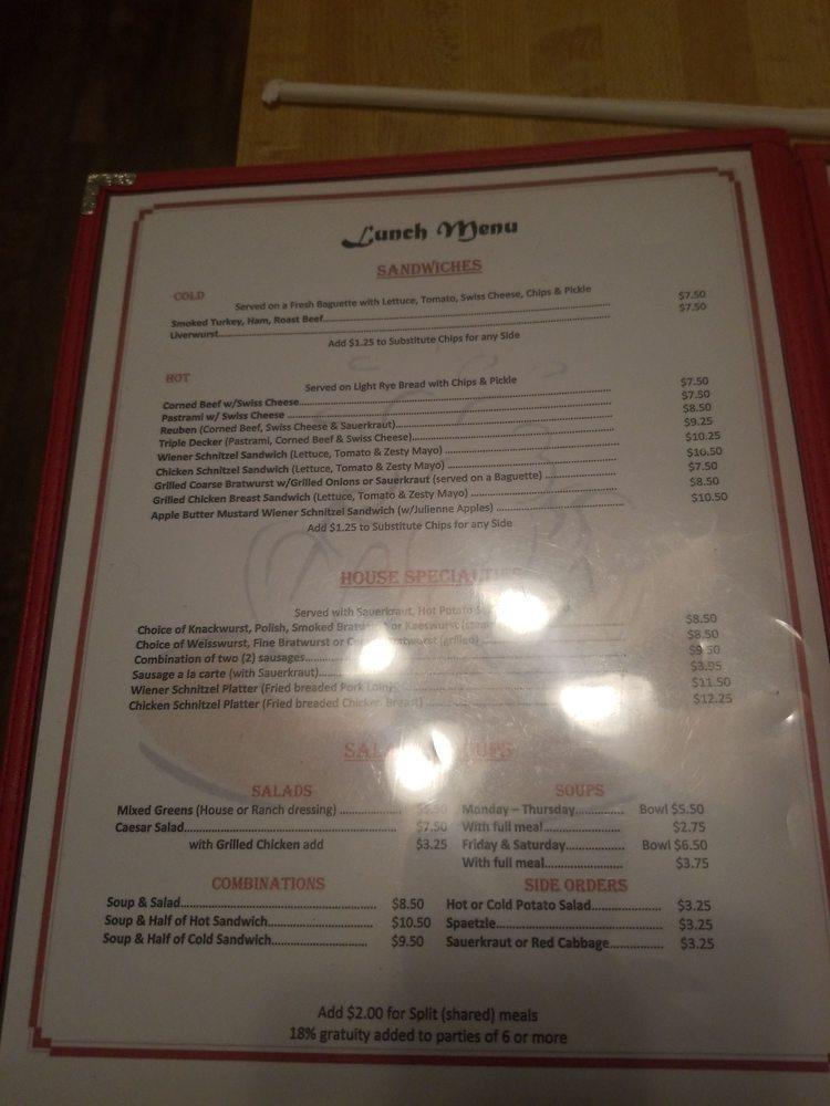 Menu at Margaret's German Restaurant, Tulsa, S Sheridan Rd