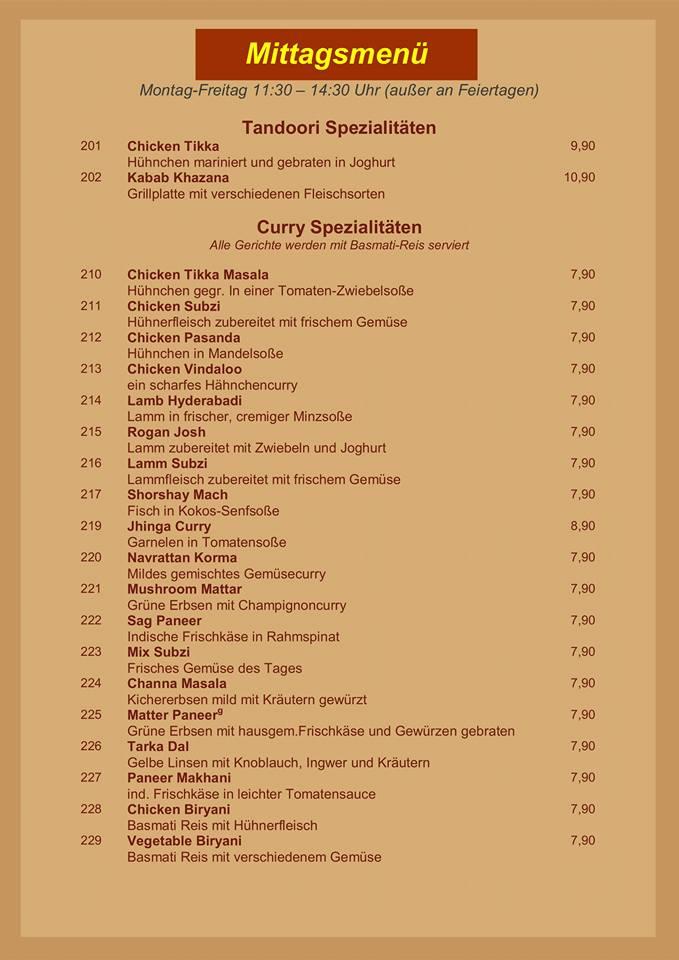 Menu at Indian Spicy Tandoori Restaurant und Bar, Darmstadt