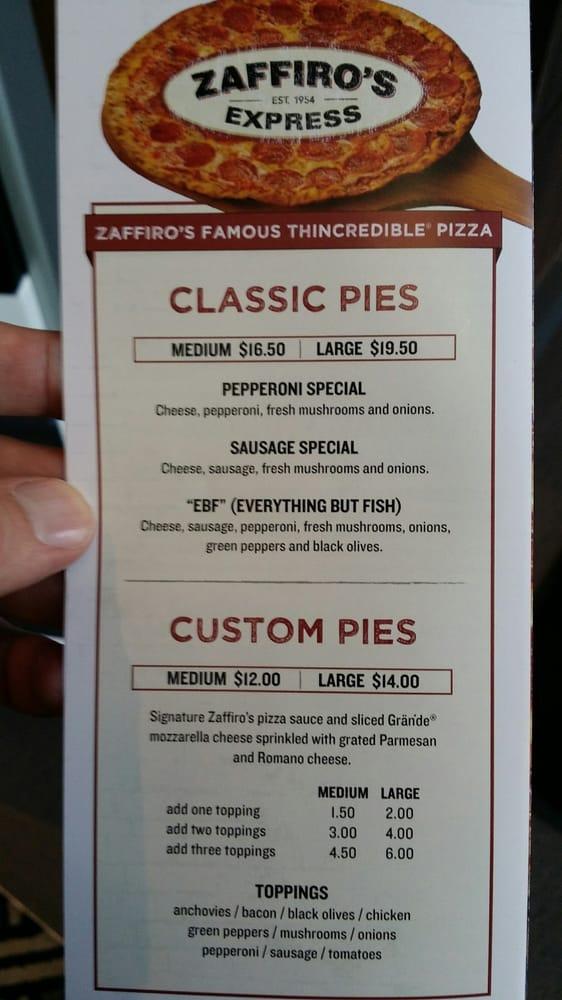 Menu At Zaffiro S Express Pizzeria Rosemount