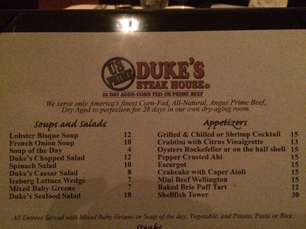 Menu At Dukes Steakhouse Carson City