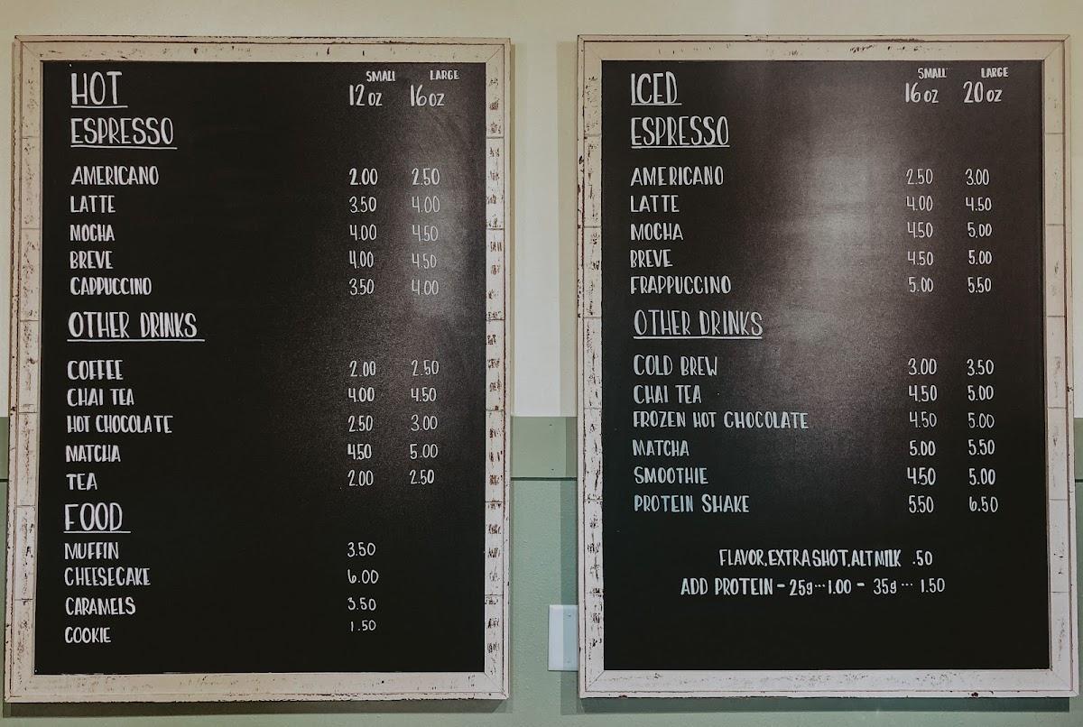 Menu at The Coffee Barn, Turtle Lake