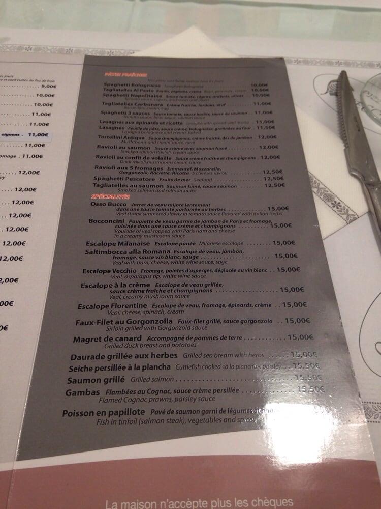 Menu At Pizzeria Vecchio Toulouse