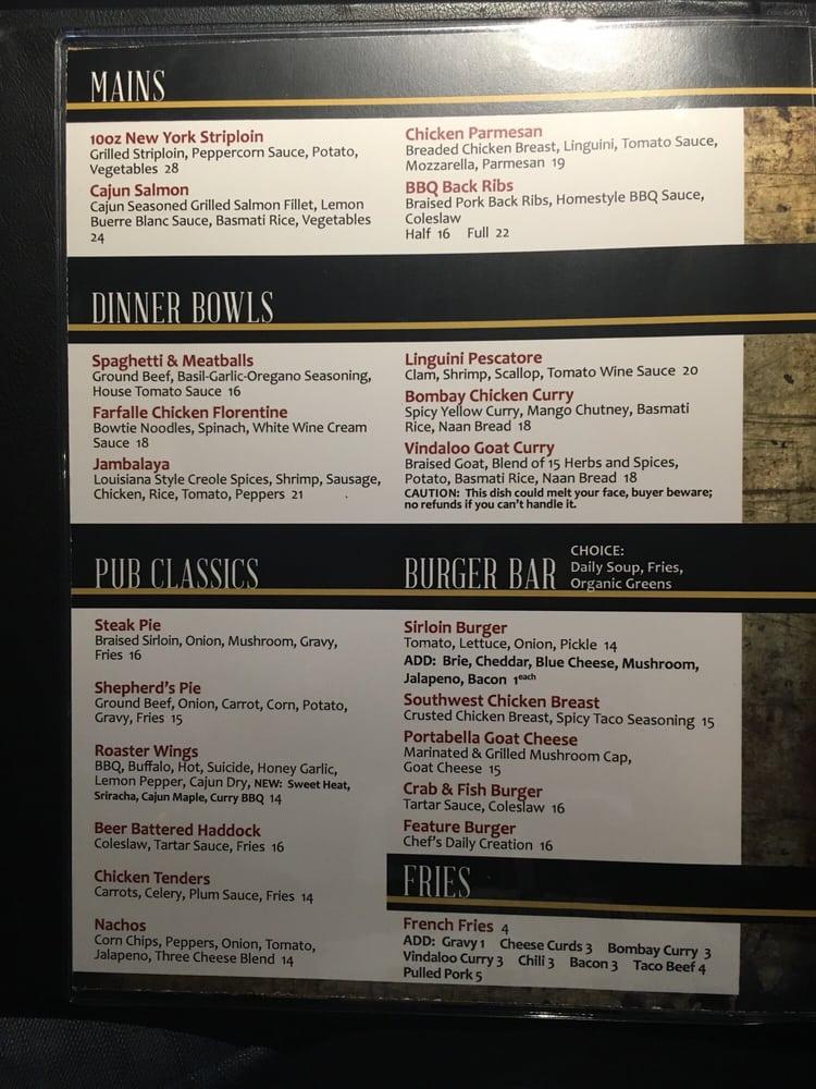 Menu at Mill Creek Pub and Restaurant, Orangeville