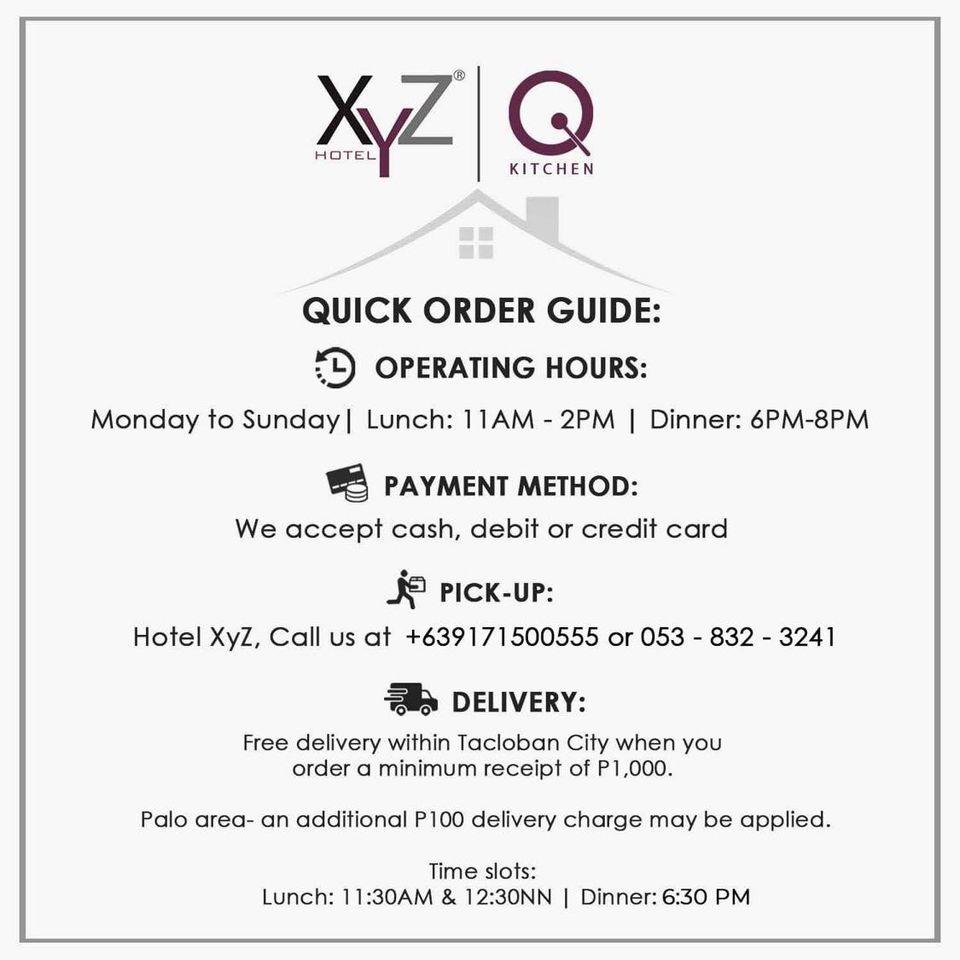 Menu at Q Kitchen restaurant, Tacloban City