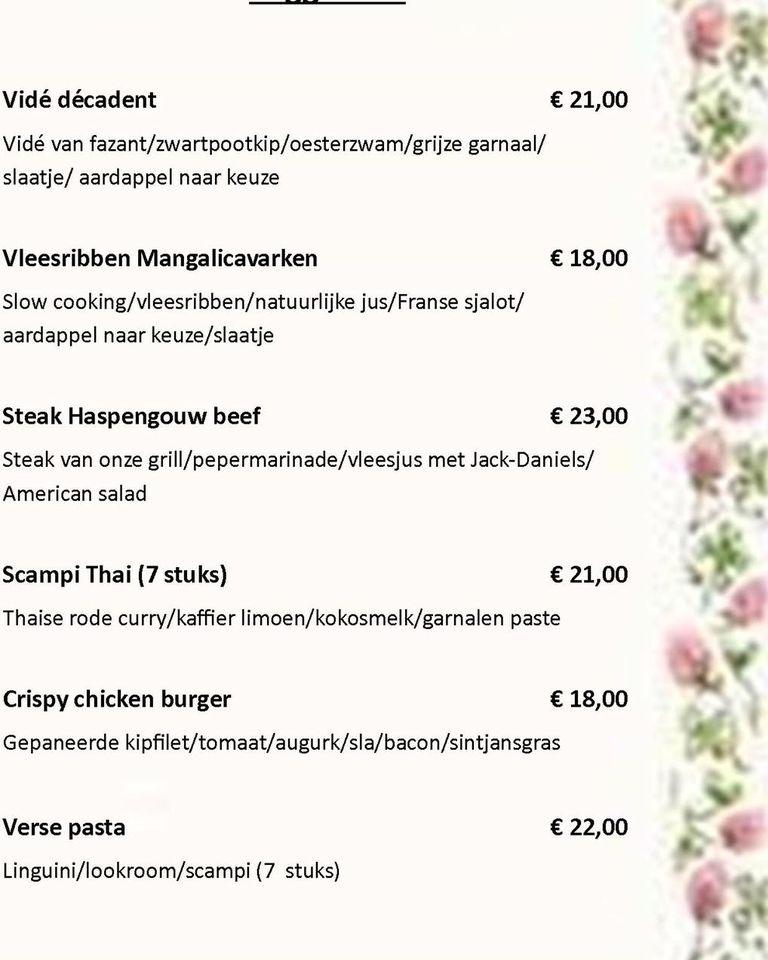 Menu Au Sint Janshoeve Beringen Sint Janstraat