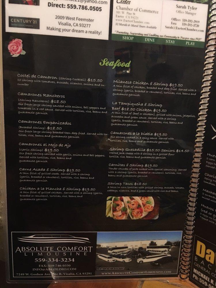 Menu at El Rosal Bar & Grill, Visalia, W Noble Ave
