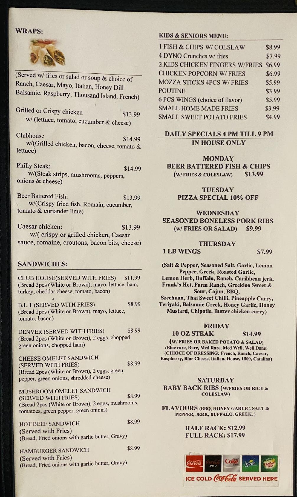 Menu at Milestone Hotel bar and grill + Punjabi Food, Milestone