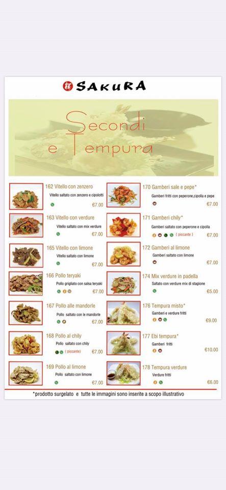 Menu di Sakura Japanese Restaurant 