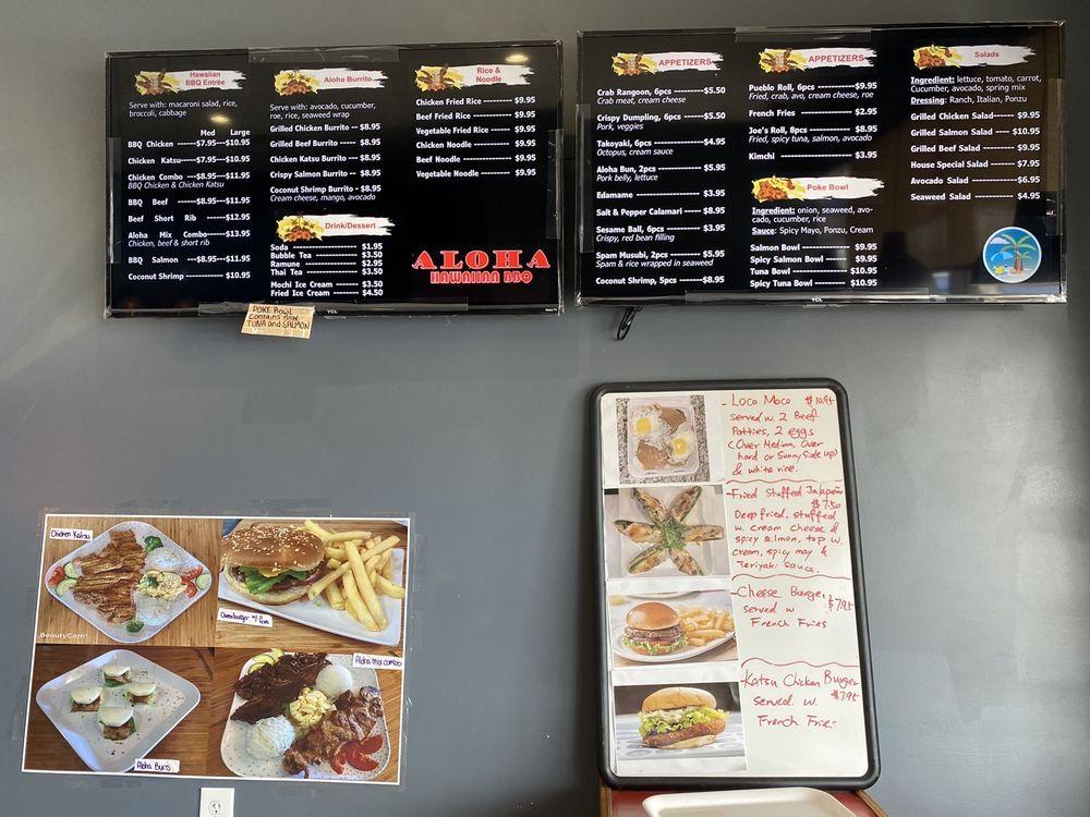 Menu At Aloha Hawaiian BBQ, Pueblo